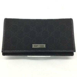GUCCI Bifold Long Wallet GG Leather Black no
